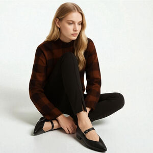 COS Modern Split Hem Stretch Leggings Black Sz S Minimalist Clean Lines